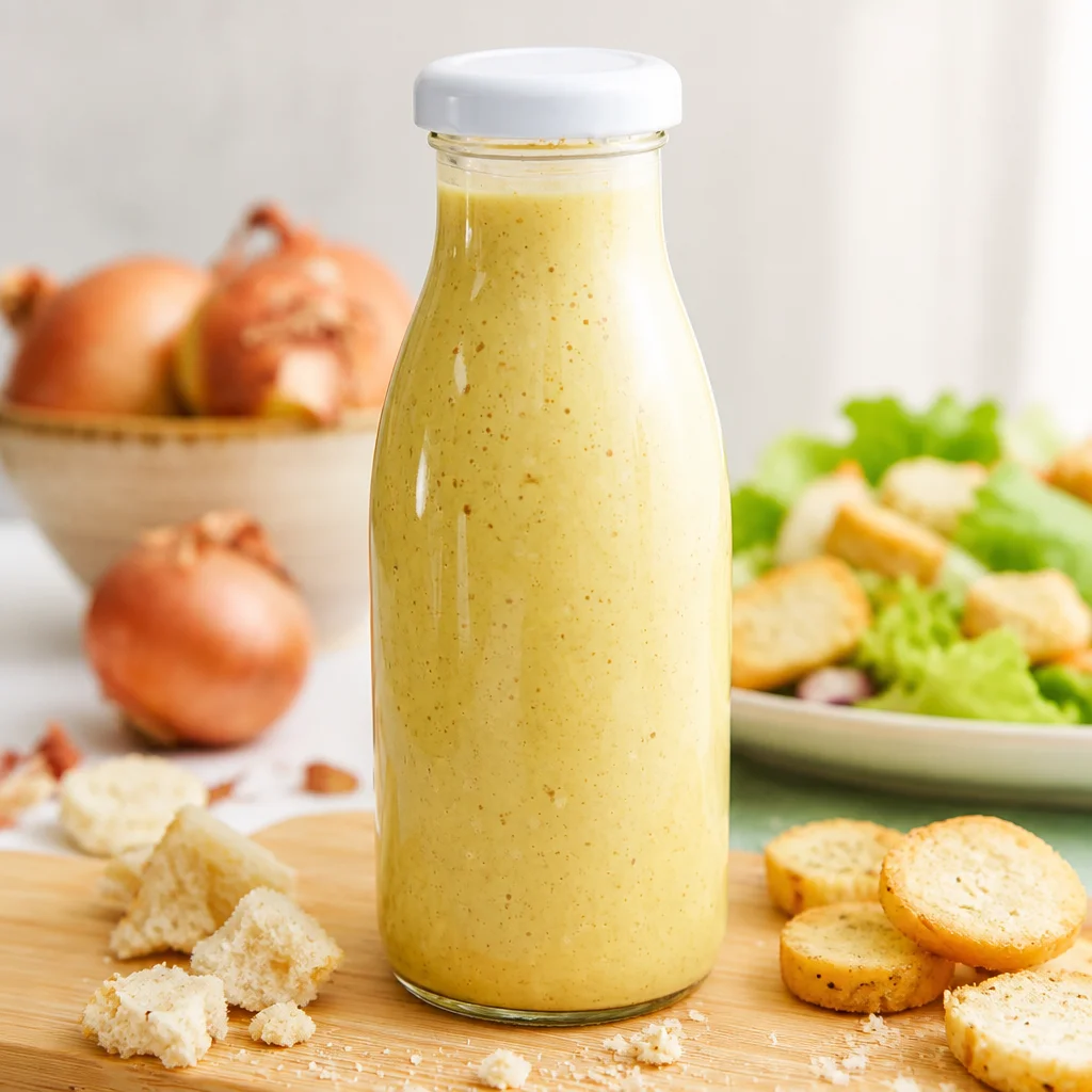 Best Homemade Sweet Onion Salad Dressing served in a bowl