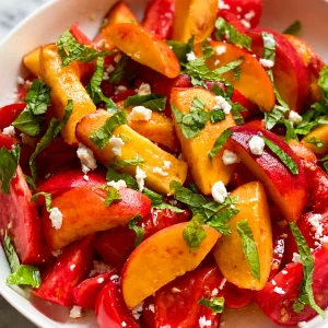 Best Summer Fresh Peach and Tomato Salad