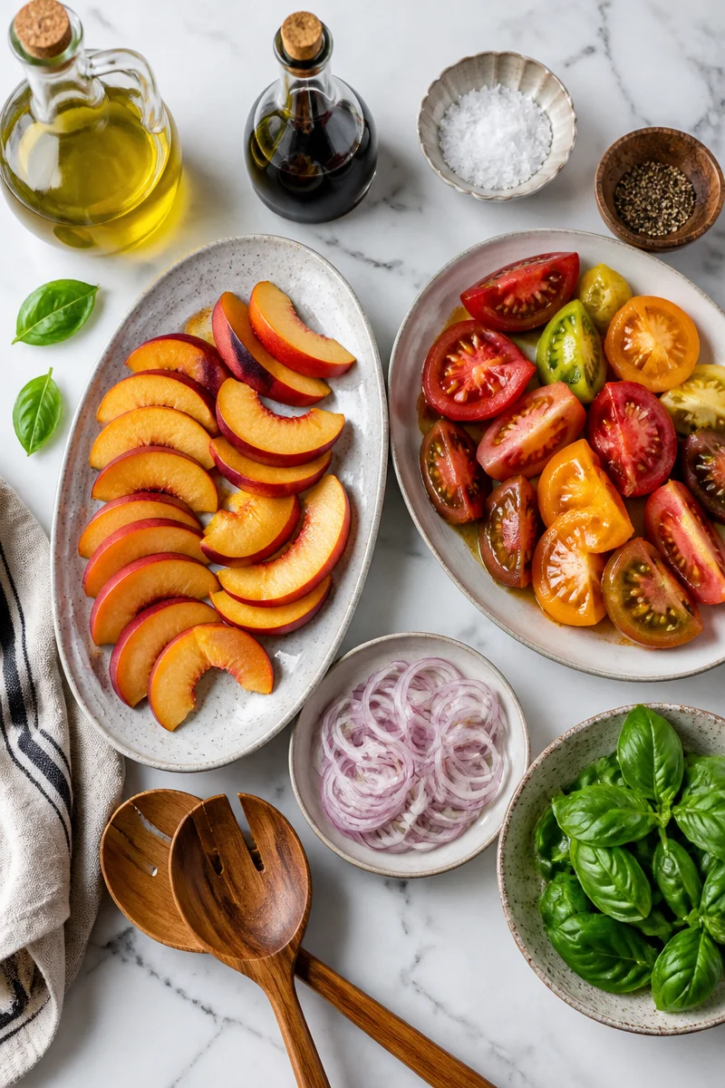 Best Summer Fresh Peach and Tomato Salad