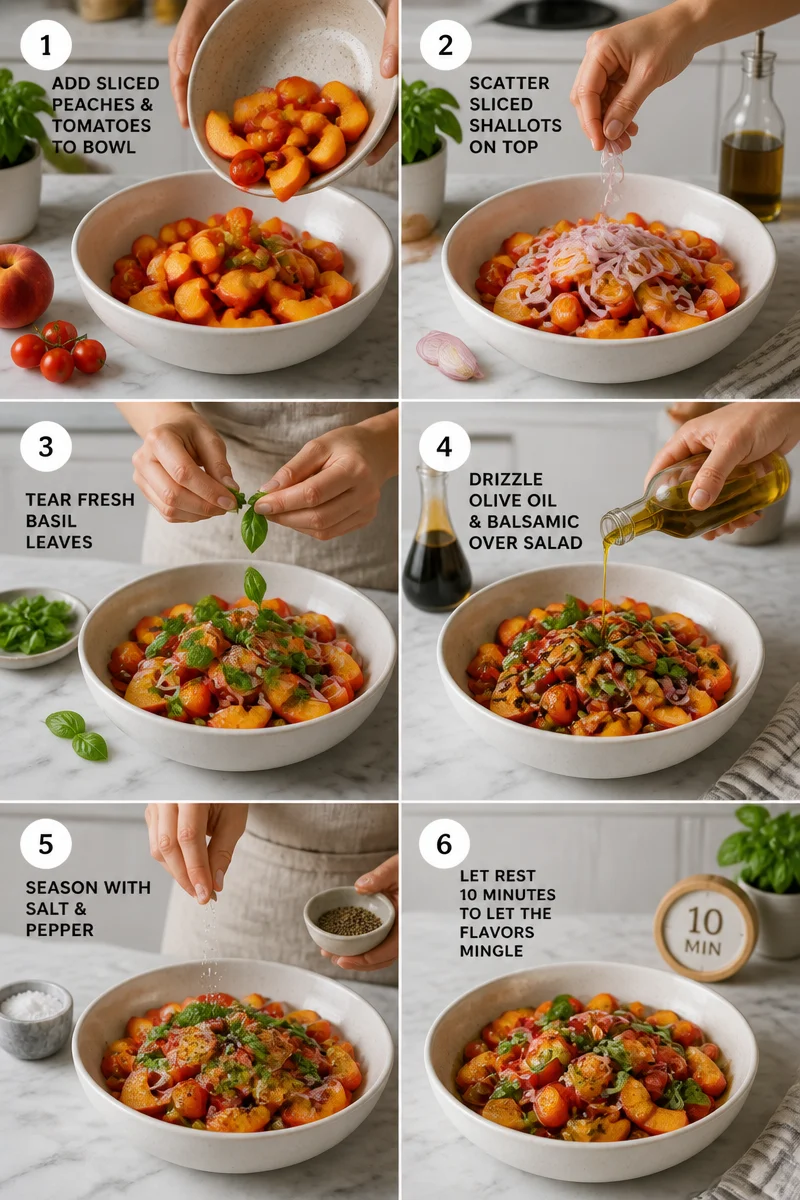 Best Summer Fresh Peach and Tomato Salad