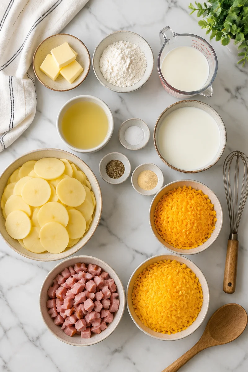 Classic Homemade Scalloped Potatoes and Ham