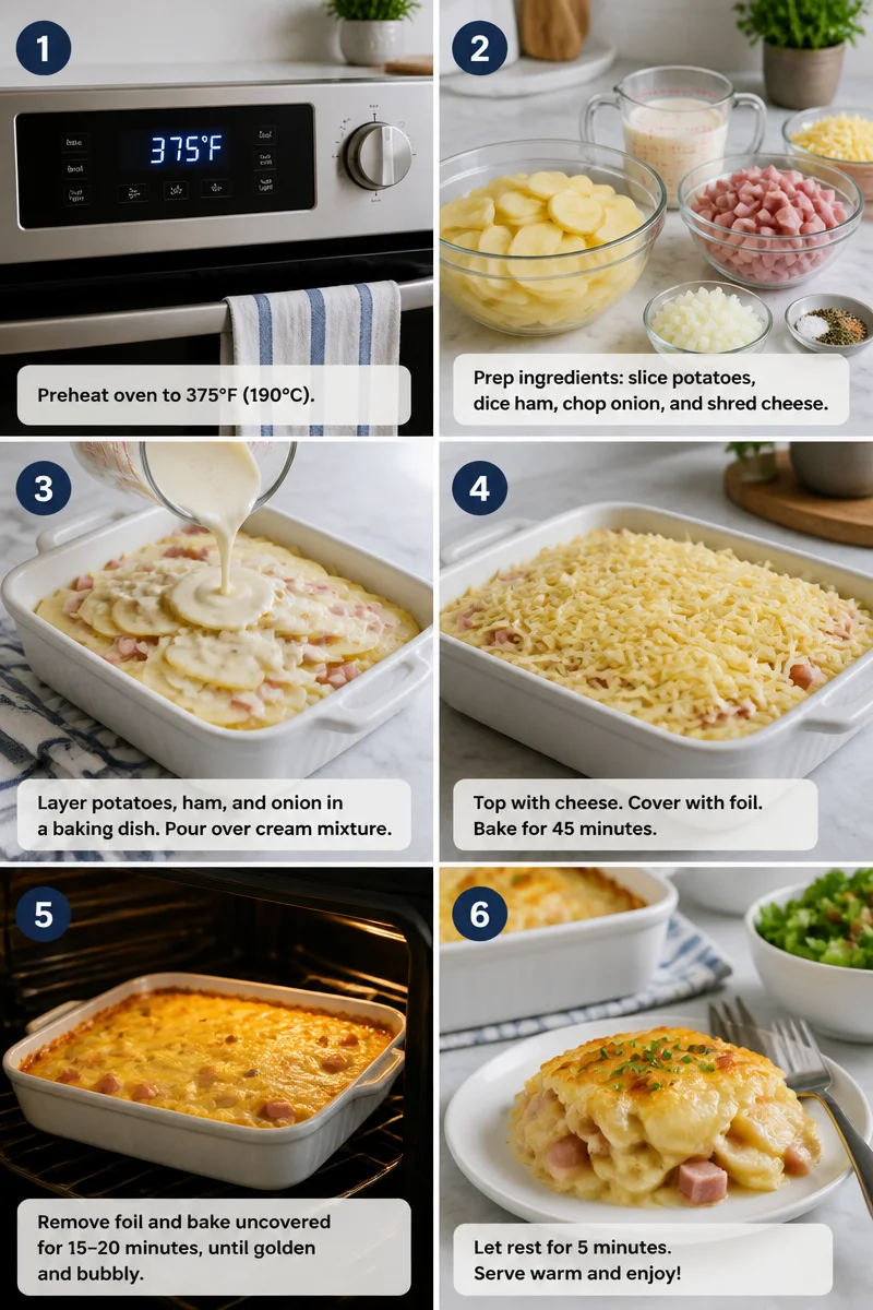 Classic Homemade Scalloped Potatoes and Ham
