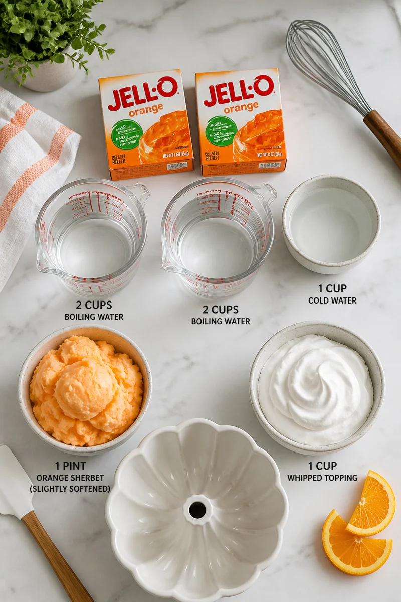 Classic Retro Orange Sherbet Jello Mold