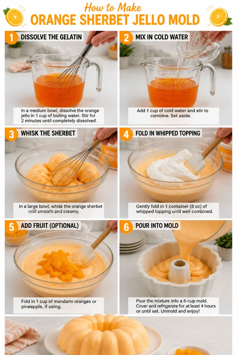 Classic Retro Orange Sherbet Jello Mold