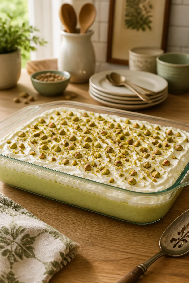 Classic Retro Pistachio Pudding Icebox Cake