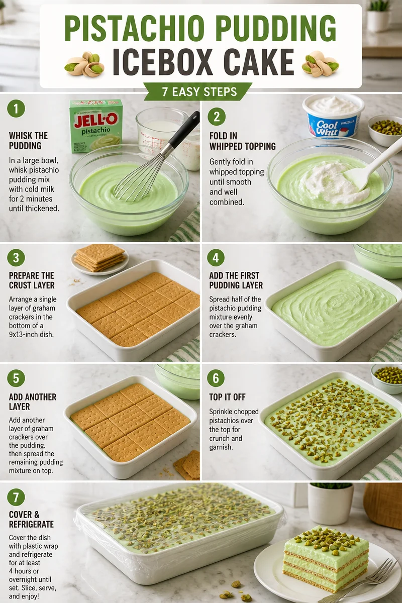 Classic Retro Pistachio Pudding Icebox Cake