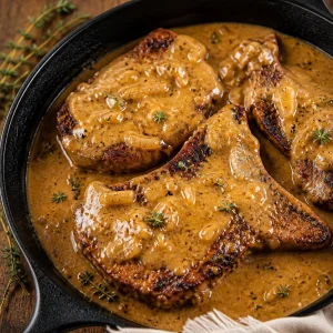 Classic Southern Pan Fried Pork Chops with Gravy