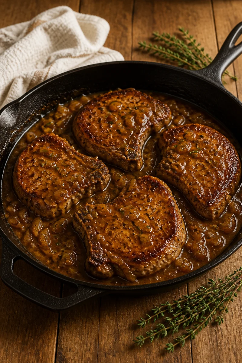 Classic Southern Pan Fried Pork Chops with Gravy