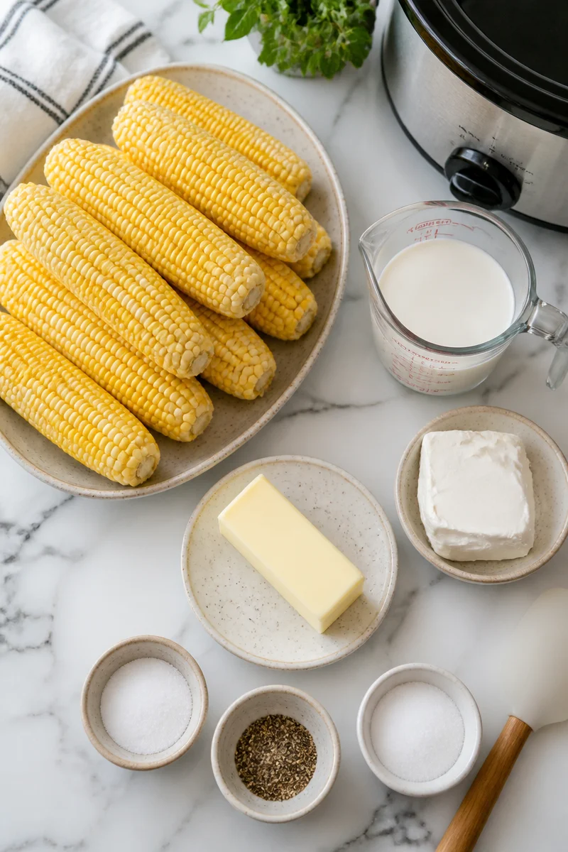 Creamy Slow Cooker Corn on the Cob with Butter