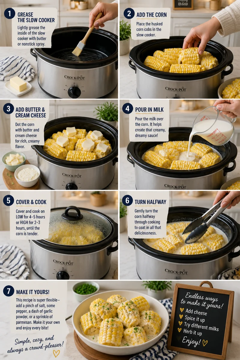 Creamy Slow Cooker Corn on the Cob with Butter