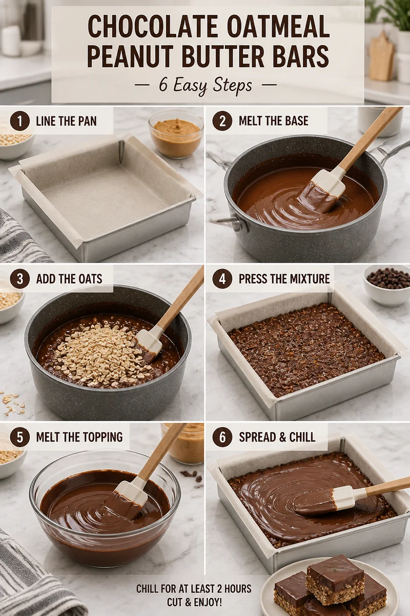 Easy No Bake Chocolate Oatmeal Peanut Butter Bars