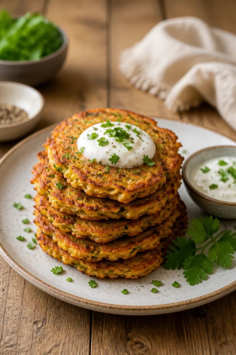Easy Skillet Fried Zucchini Garlic Patties