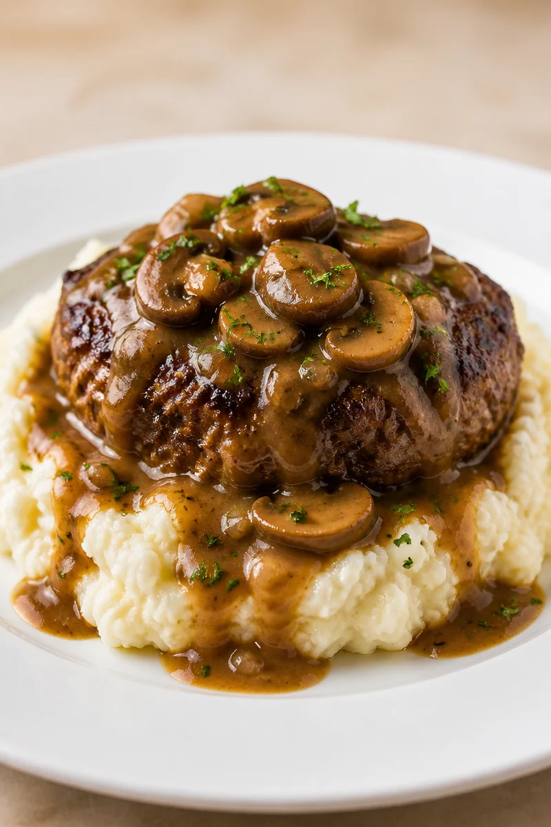 Easy Skillet Salisbury Steak with Mushroom Gravy