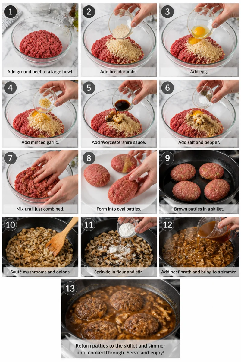 Easy Skillet Salisbury Steak with Mushroom Gravy