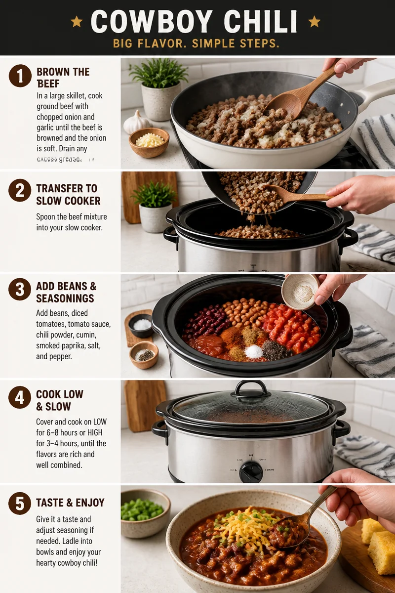 Easy Slow Cooker Cowboy Chili Recipe