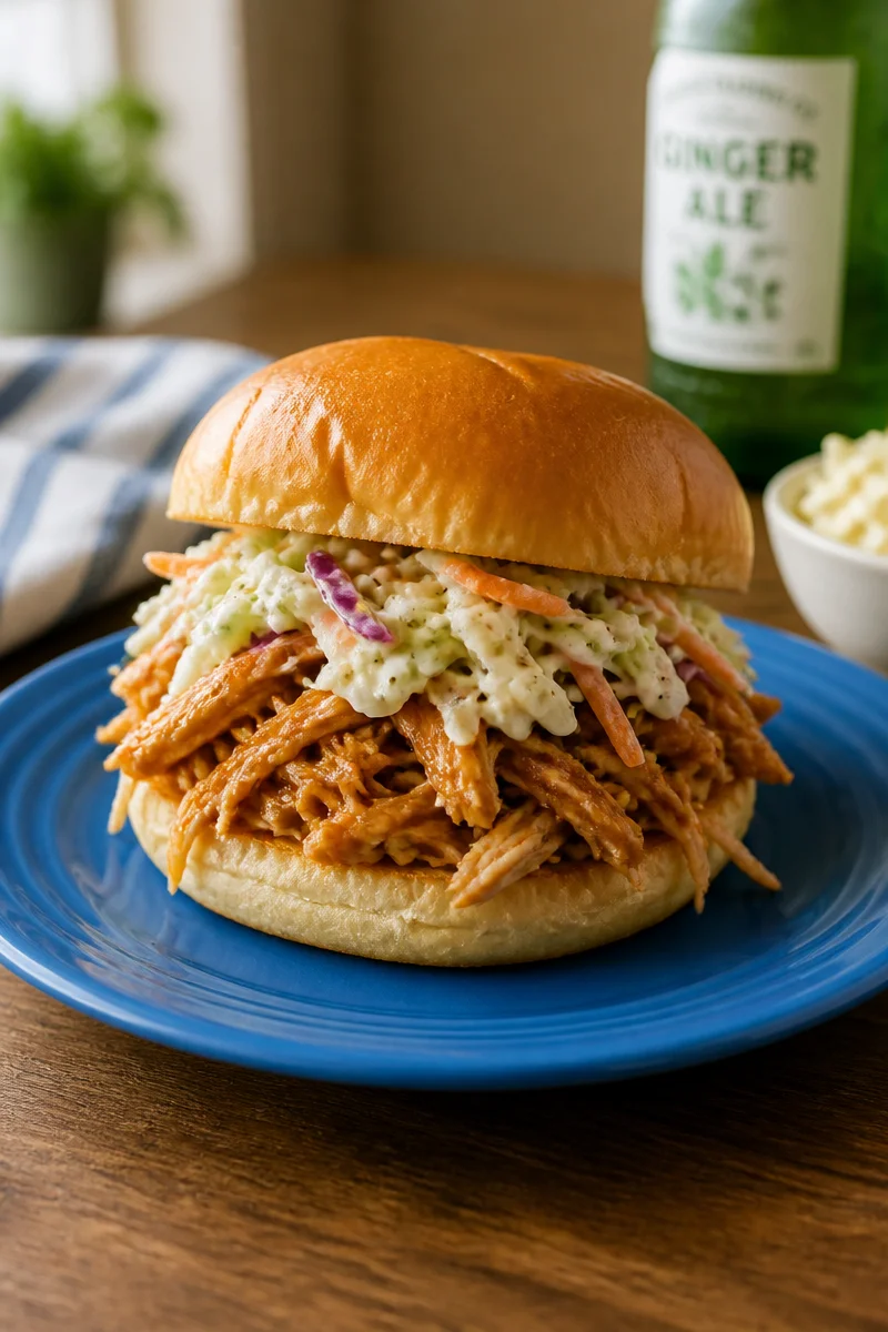 Easy Slow Cooker Pulled BBQ Chicken Sandwiches