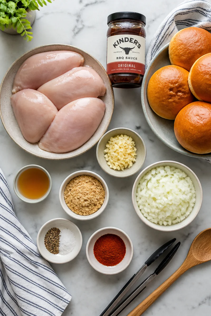 Easy Slow Cooker Pulled BBQ Chicken Sandwiches