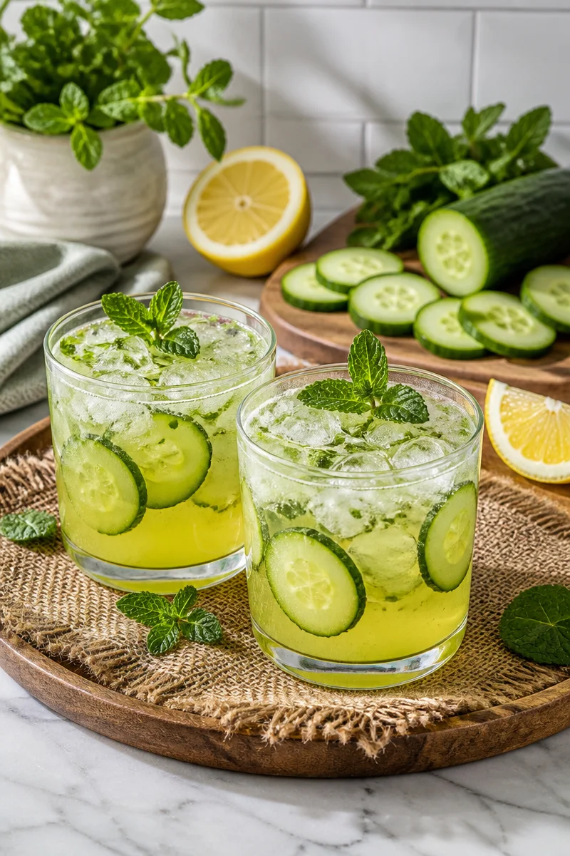 Fresh Homemade Cucumber Mint Lemonade Recipe