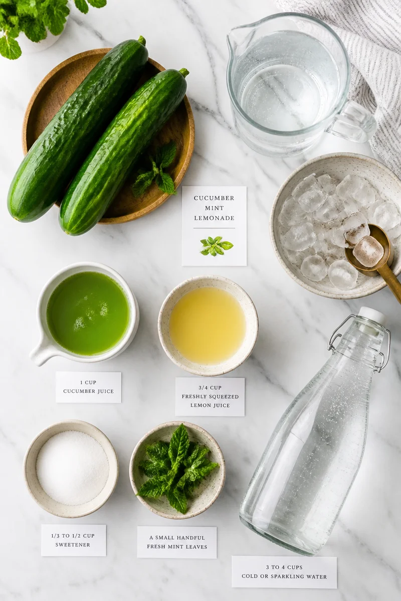 Fresh Homemade Cucumber Mint Lemonade Recipe
