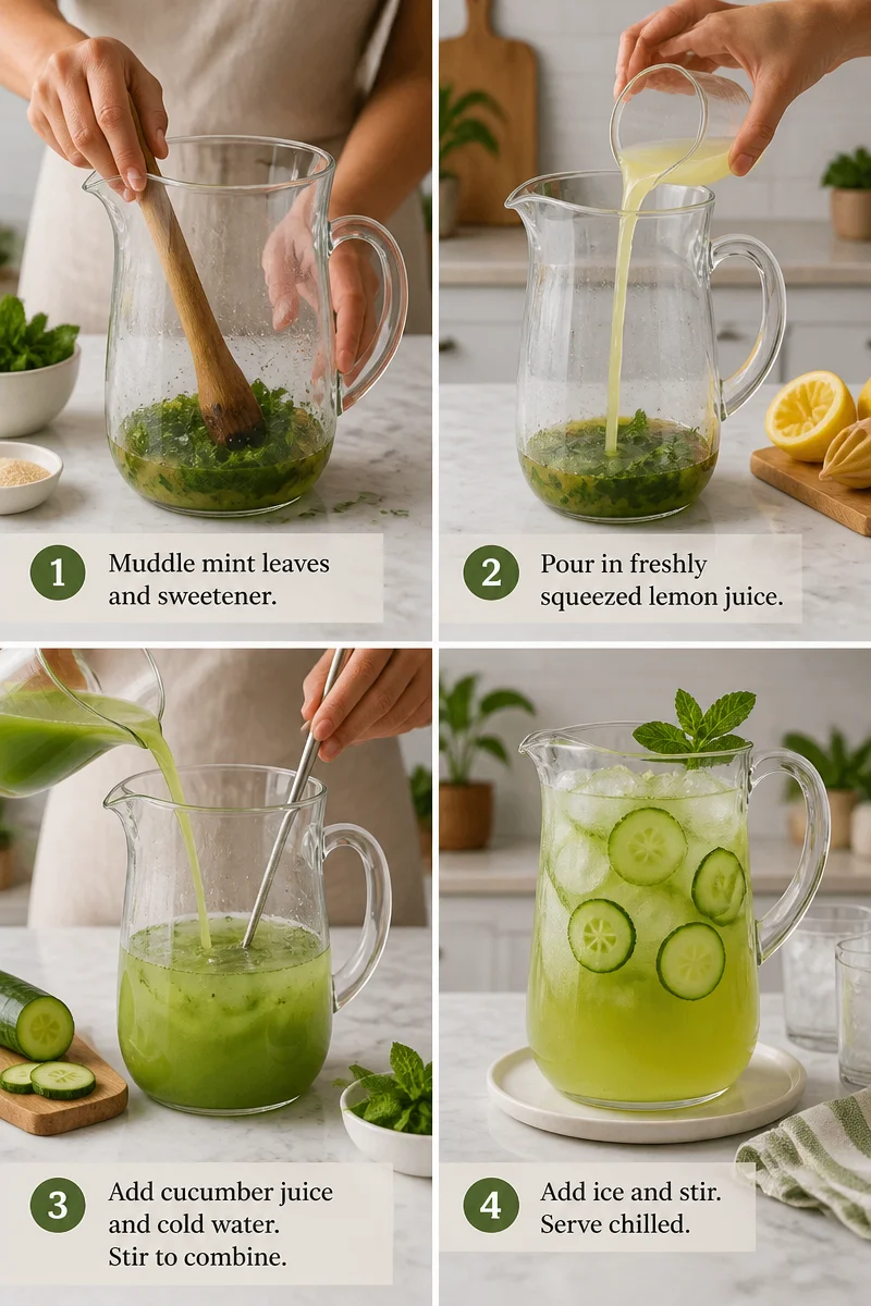 Fresh Homemade Cucumber Mint Lemonade Recipe