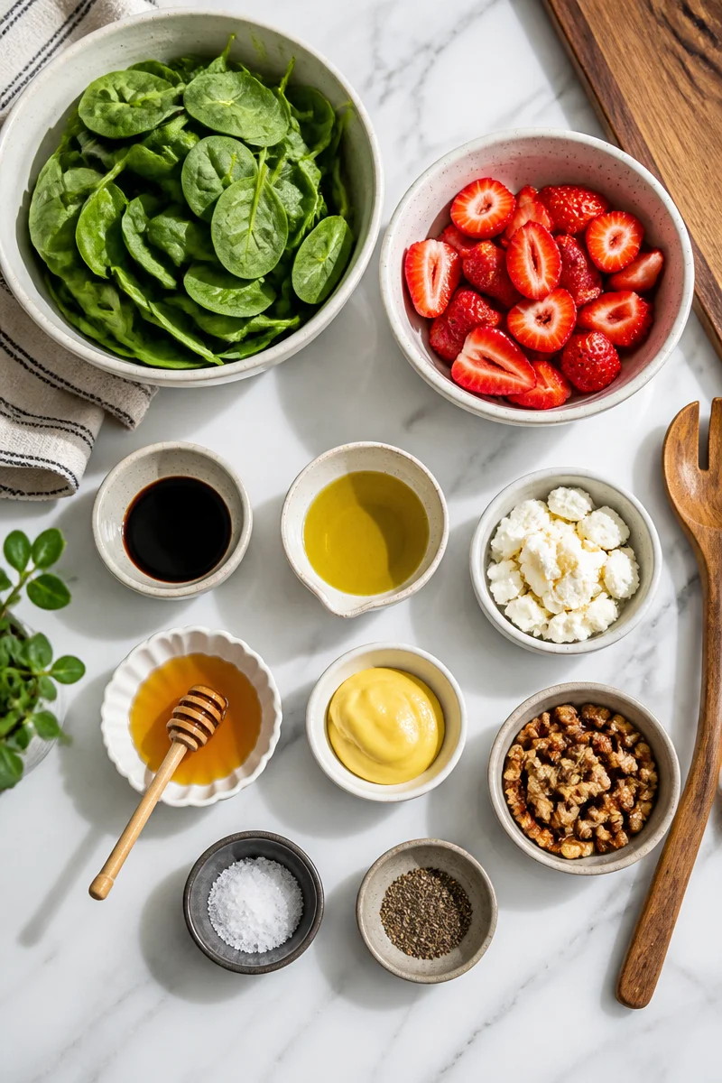 Fresh Summer Strawberry Balsamic Spinach Salad