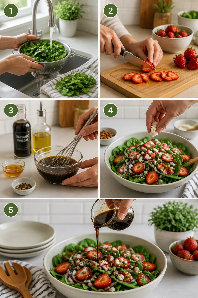 Fresh Summer Strawberry Balsamic Spinach Salad