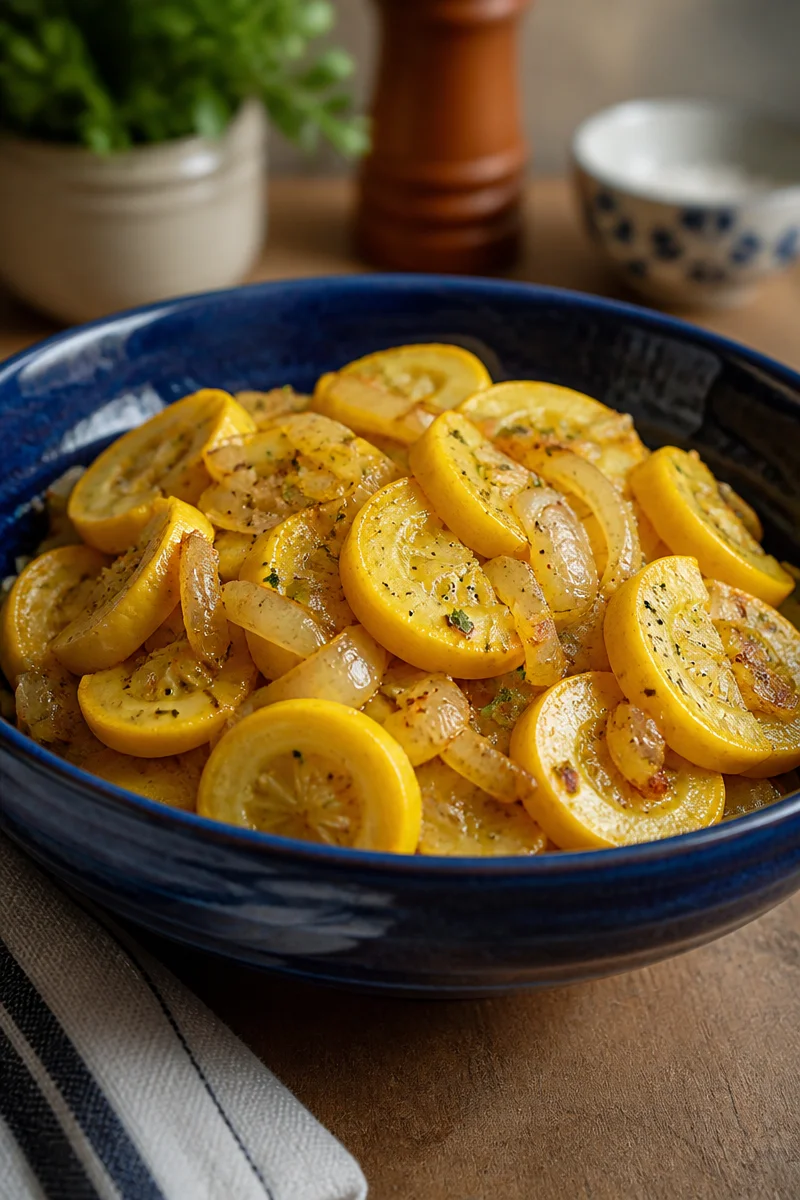 Fresh Summer Yellow Squash and Onion Sauté