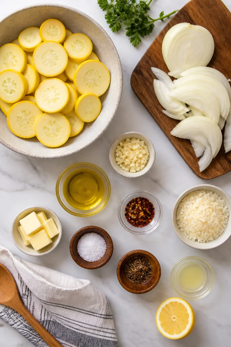Fresh Summer Yellow Squash and Onion Sauté