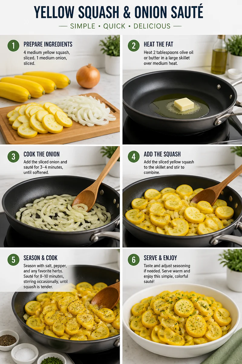 Fresh Summer Yellow Squash and Onion Sauté