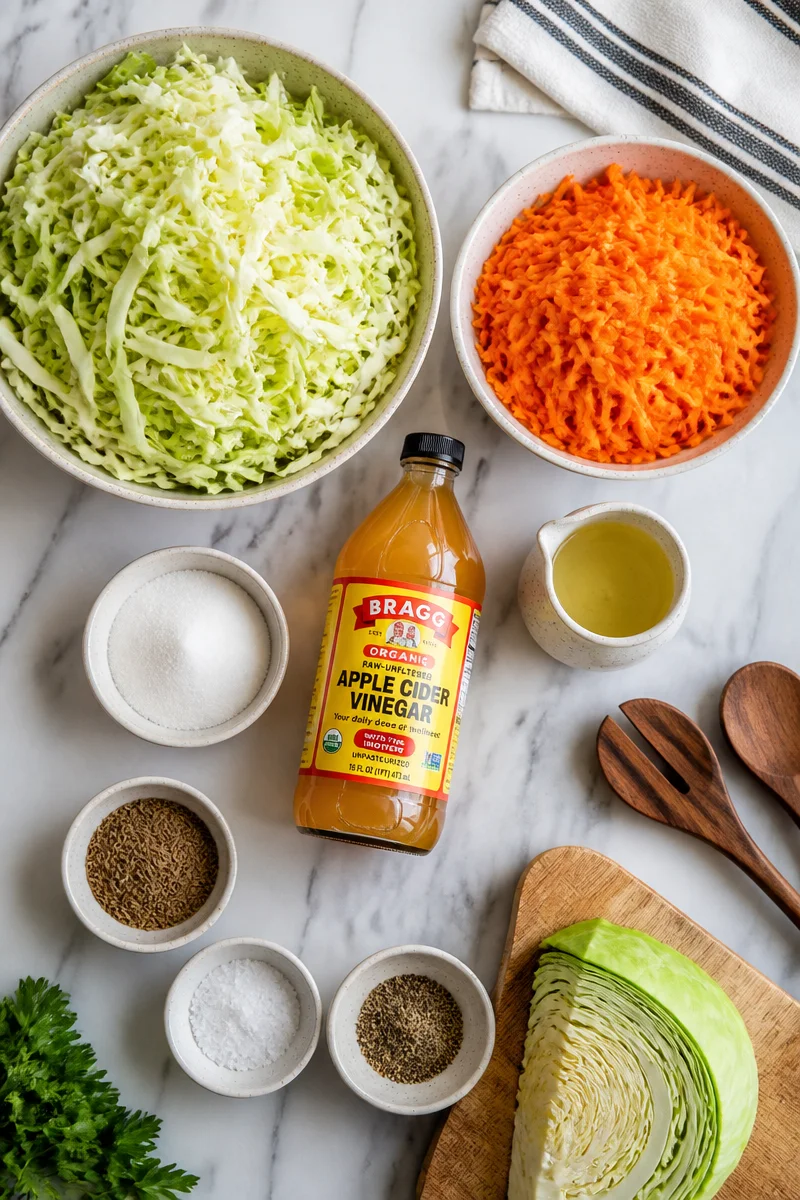 Old Fashioned Apple Cider Vinegar Coleslaw
