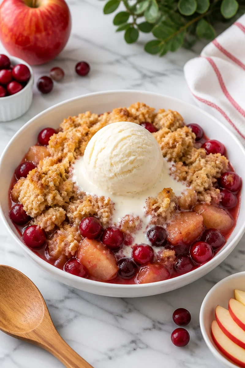 Old Fashioned Apple Cranberry Dump Cake Dessert