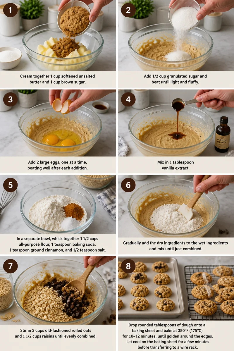 Old Fashioned Soft Oatmeal Raisin Cookies