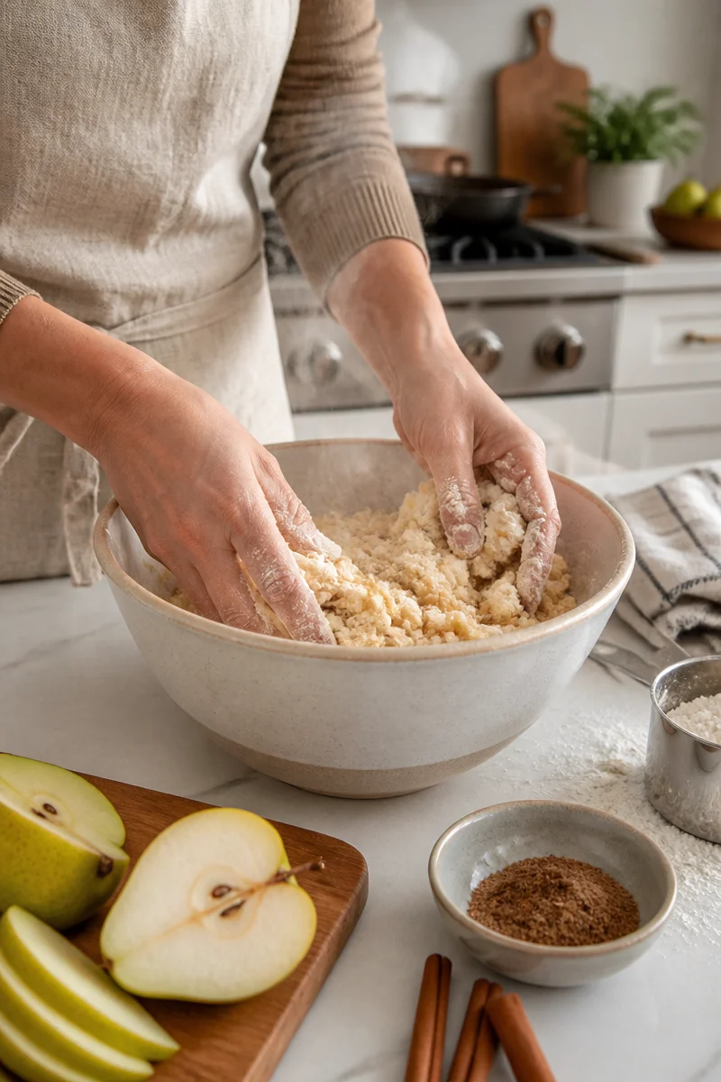 Old Fashioned Spiced Pear Cobbler Dessert