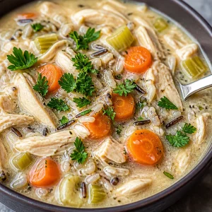 Slow Cooker Creamy Chicken and Wild Rice Soup