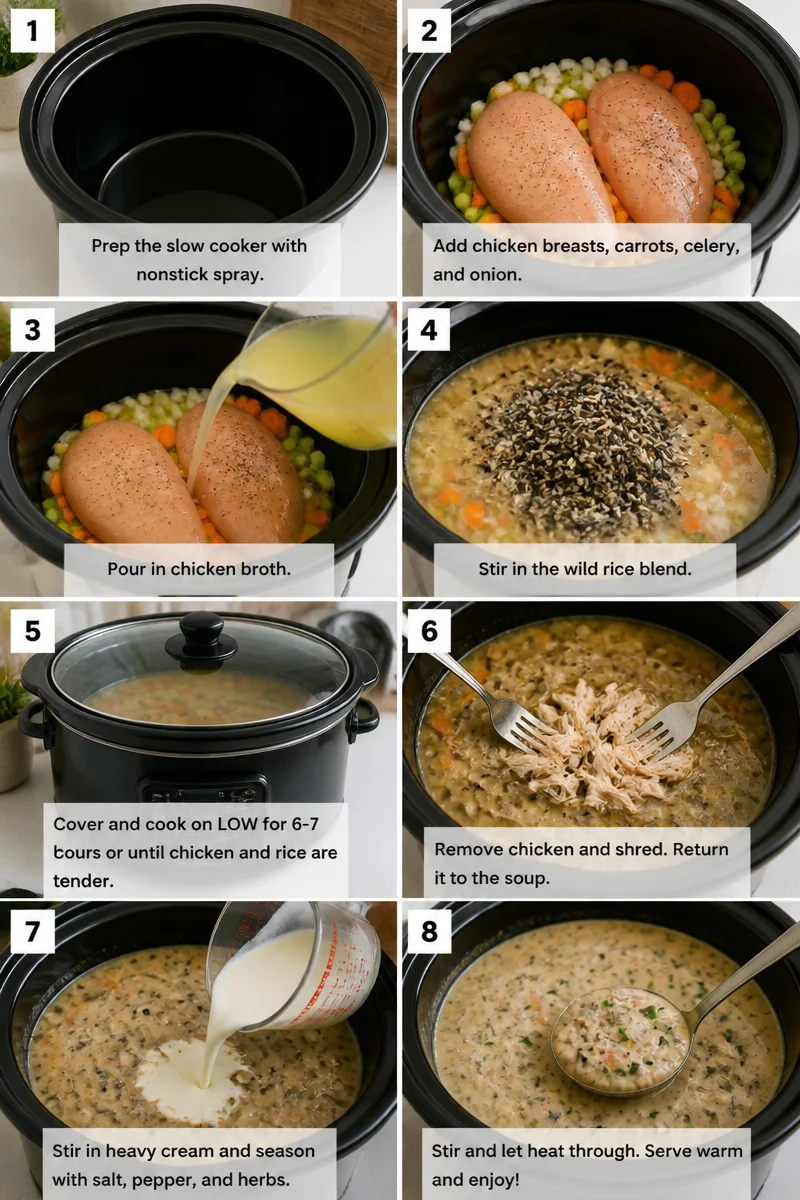 Slow Cooker Creamy Chicken and Wild Rice Soup