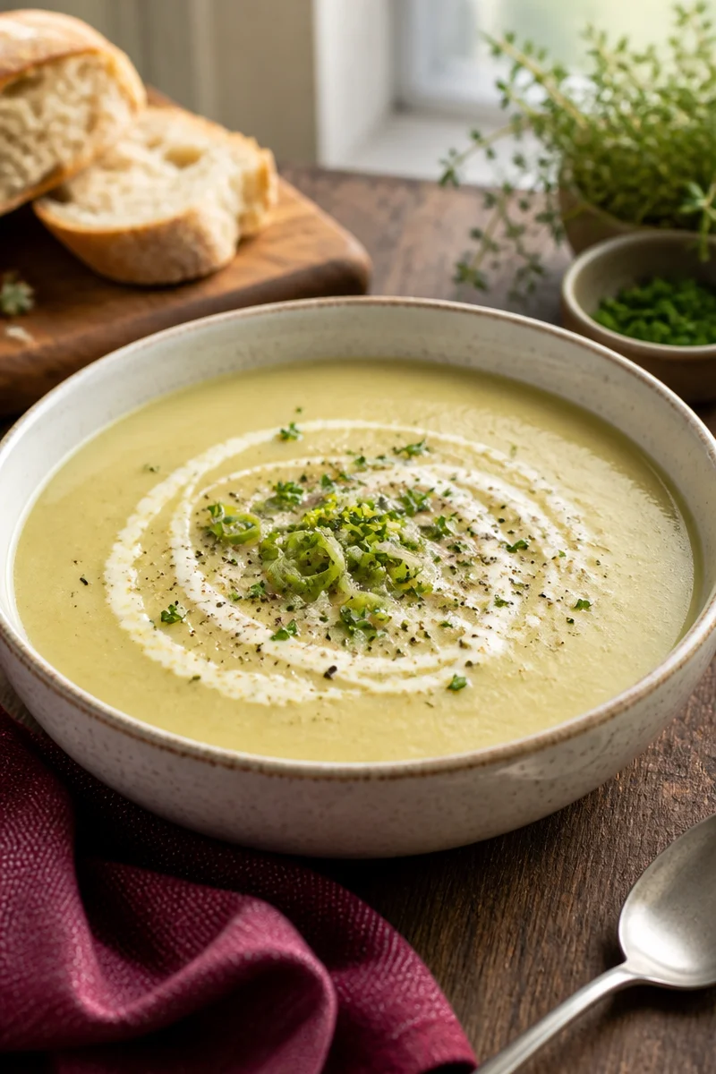 Slow Cooker Creamy Potato and Leek Soup