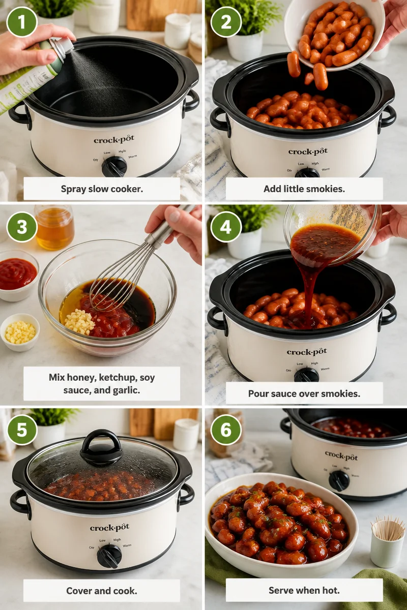 Slow Cooker Honey Garlic Smokies Appetizer