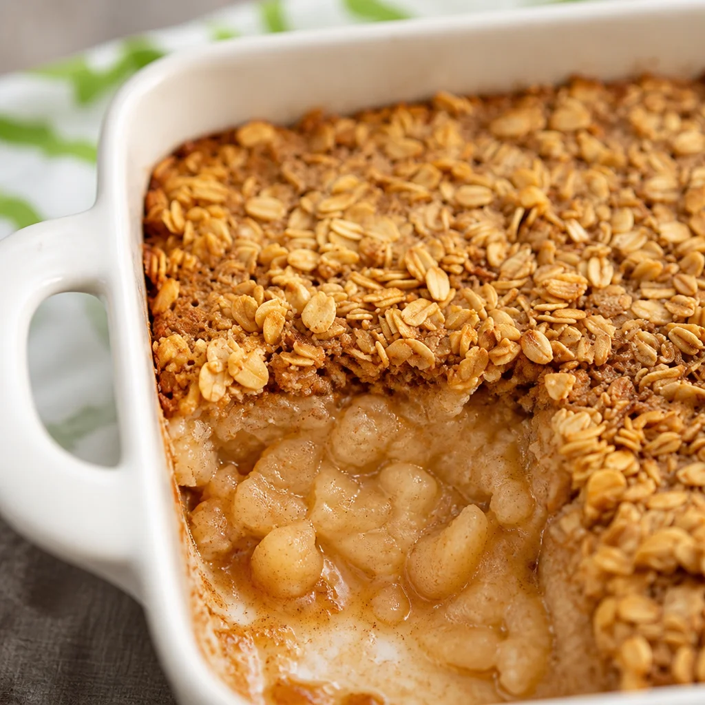 A bowl of traditional Amish baked cinnamon applesauce with cinnamon and apples.