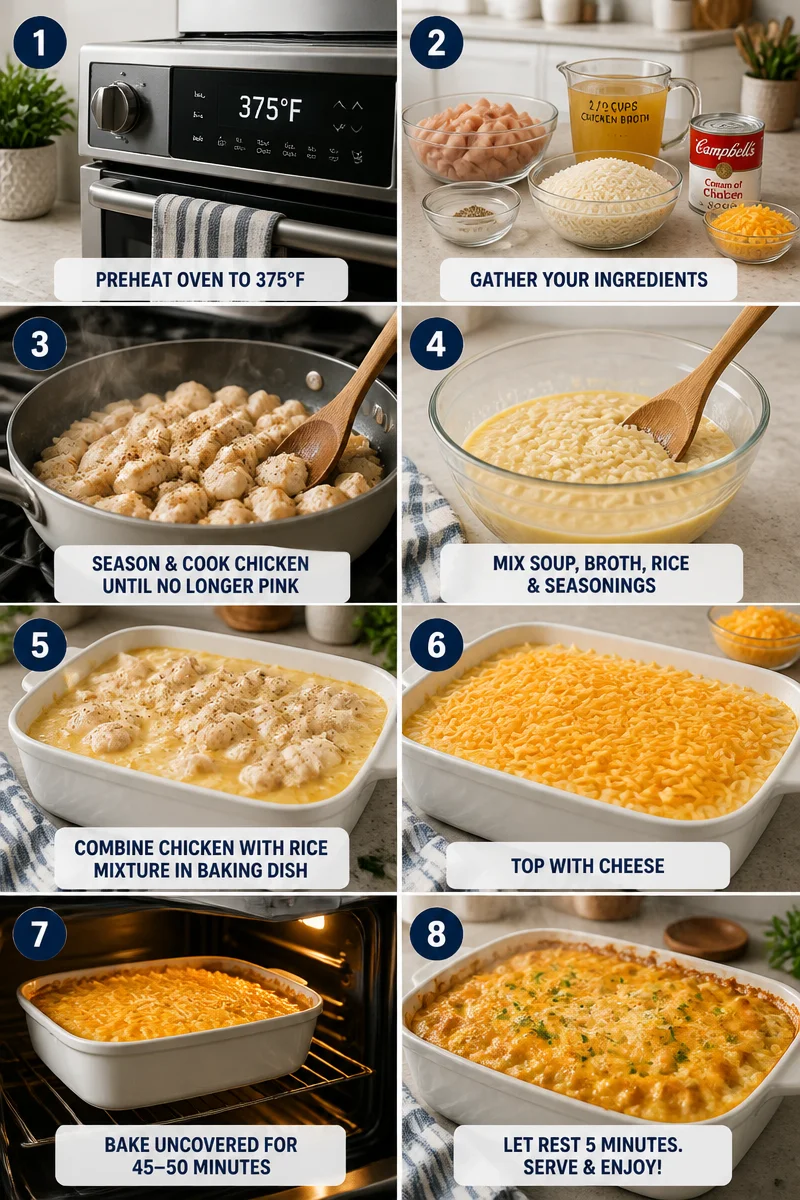 Traditional Homemade Chicken and Rice Casserole