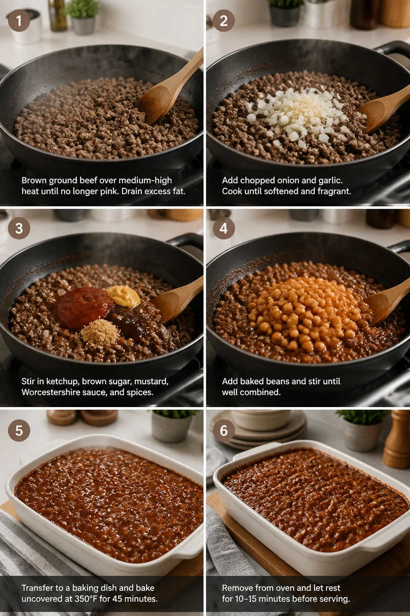 Traditional Homestyle Baked Beans with Ground Beef