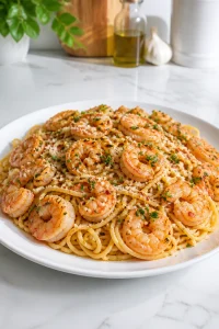 20 Minute Spicy Garlic Butter Shrimp Pasta