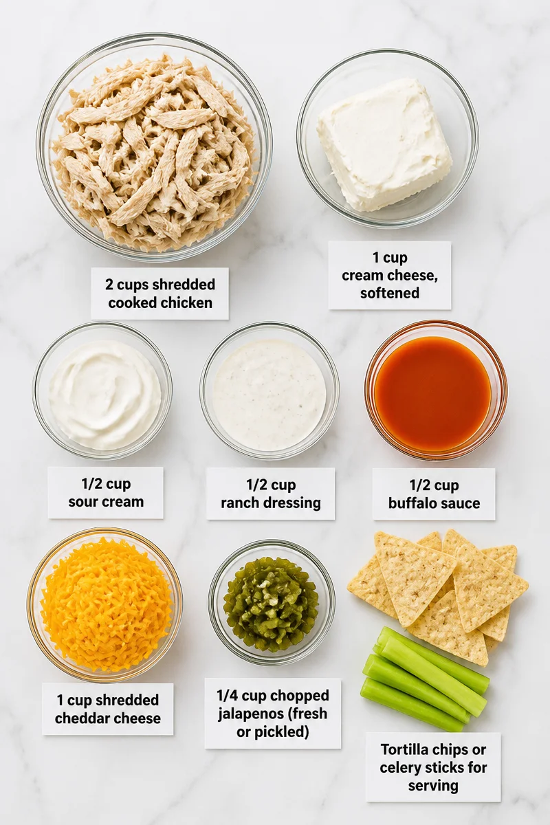 Baked Skillet Jalapeno Buffalo Chicken Dip