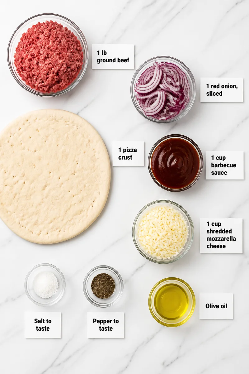 BBQ Ground Beef And Red Onion Pizza