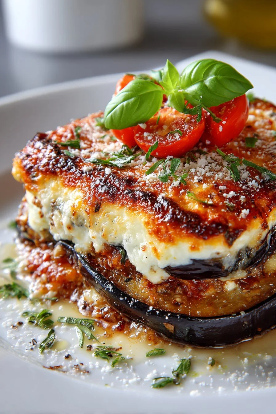 Cheesy Baked Mozzarella Eggplant Lasagna