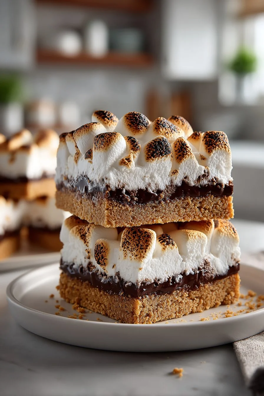 Chewy Graham Cracker Crust S'mores Brownies