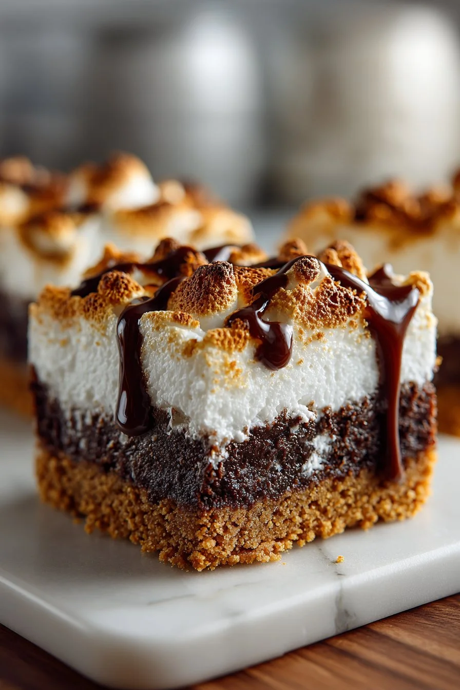 Chewy Graham Cracker Crust S'mores Brownies