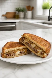 Classic American Beef Patty Melt Sandwich
