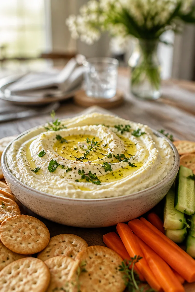 Creamy Garlic Herb Whipped Ricotta Dip
