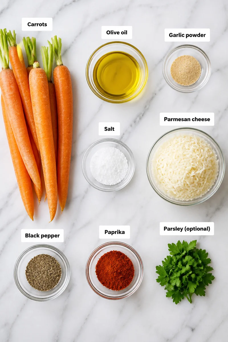 Crispy Baked Garlic Parmesan Carrot Fries