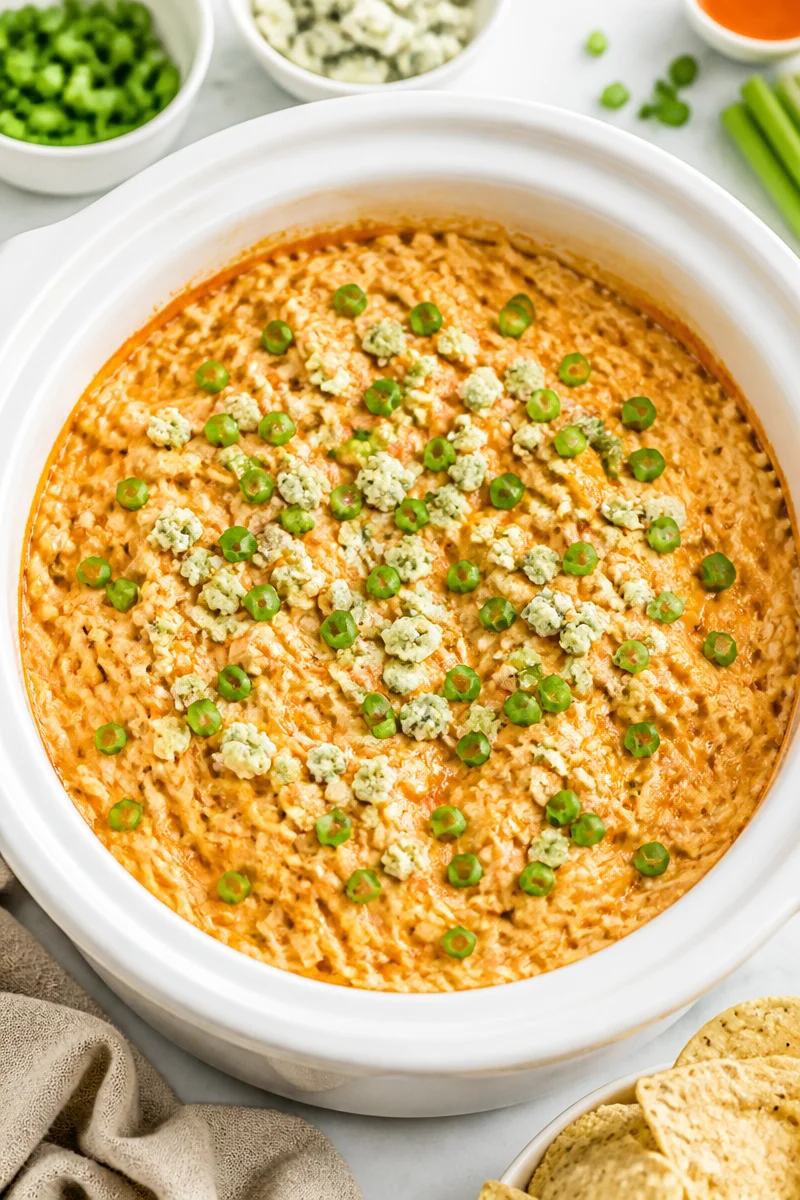 Crockpot Creamy Buffalo Chicken Dip